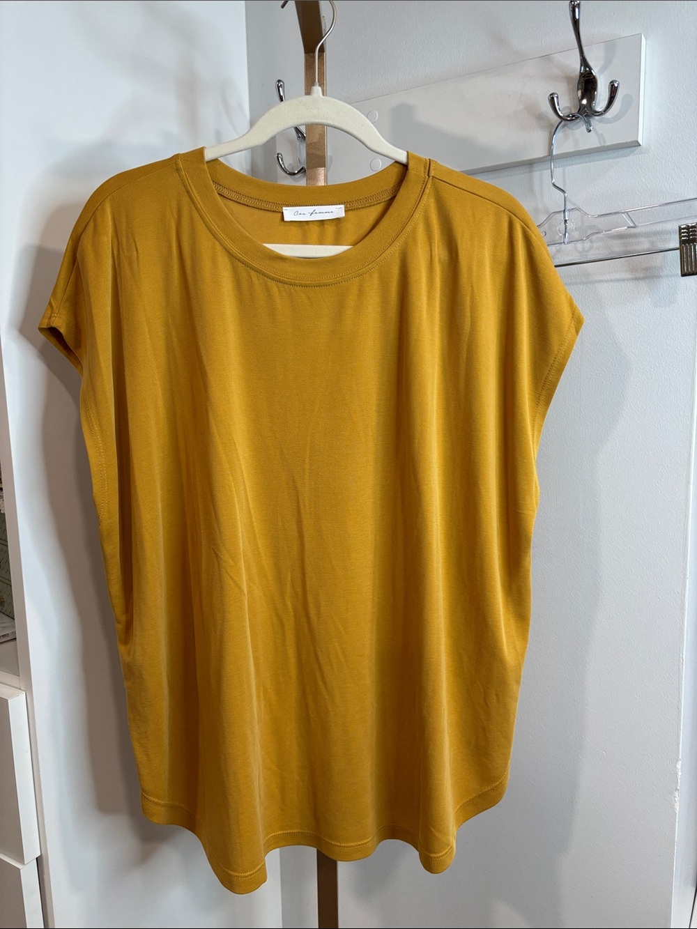 Ces Femme Mustard Short Sleeve Crewneck Tee